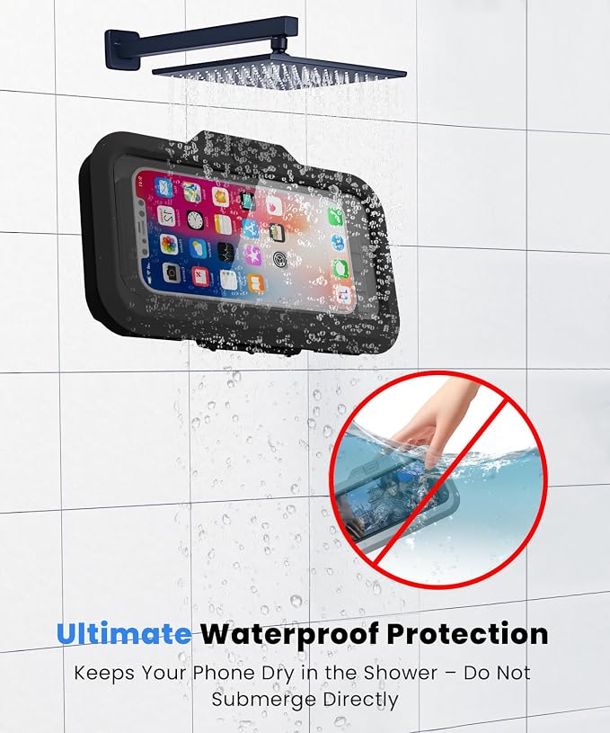 URROY Shower Phone Holder Waterproof One-Touch Open Shower Phone Case Anti-Fog - Image 2