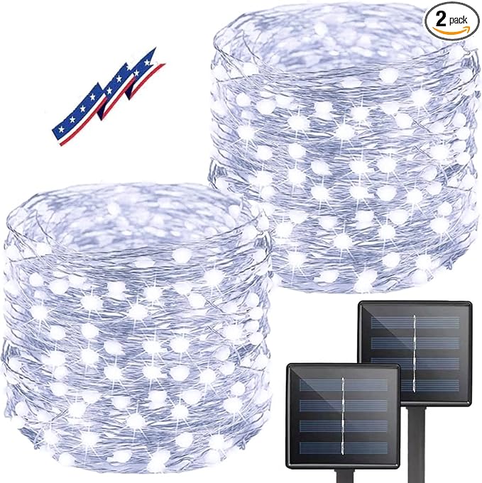 Solar String Lights Outdoor, Upgraded 2-Pack 80FT 200 LED Solar Twinkle Light by BHCLIGHT