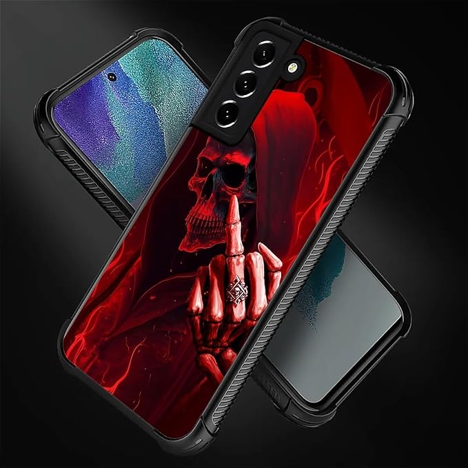 for Samsung Galaxy S22 Plus Case, Gestures Funny Skull Pattern Graphic Design - Image 5