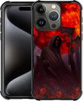 for iPhone 16 Pro Max Case, Death by The Red Moon Pattern Graphic Design Girl by FKBRCL4U