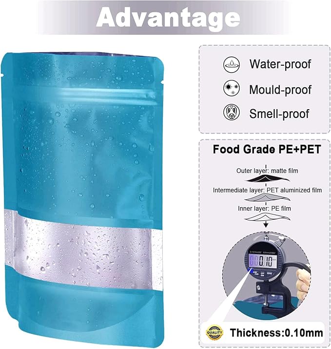 4.7"x7.8" 120pcs Mylar Bags for Food Storage, Smell Proof Bag - Image 5
