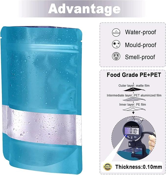 6.3"x9.5" 120pcs Mylar Bags for Food Storage, Smell Proof Bag - Image 5