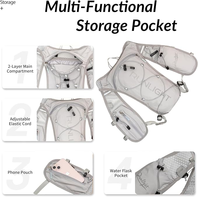 Runlight Running Vest for Women Men Lightweight Hydration Backpack Pack - Image 5