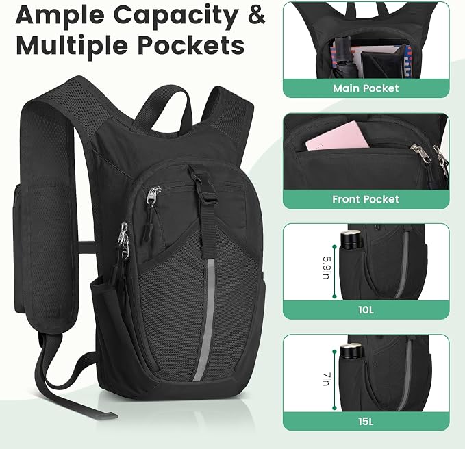 Small Hiking Backpack 15L- Lightweight Packable Foldable Backpack - Image 2