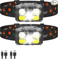 Rechargeable LED Headlamp 2-Pack, 800 Lumens, IPX4 Waterproof, 8 Modes by Unknown