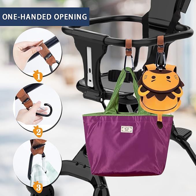 2 Pcs Brown Baby Stroller Hooks - Image 5