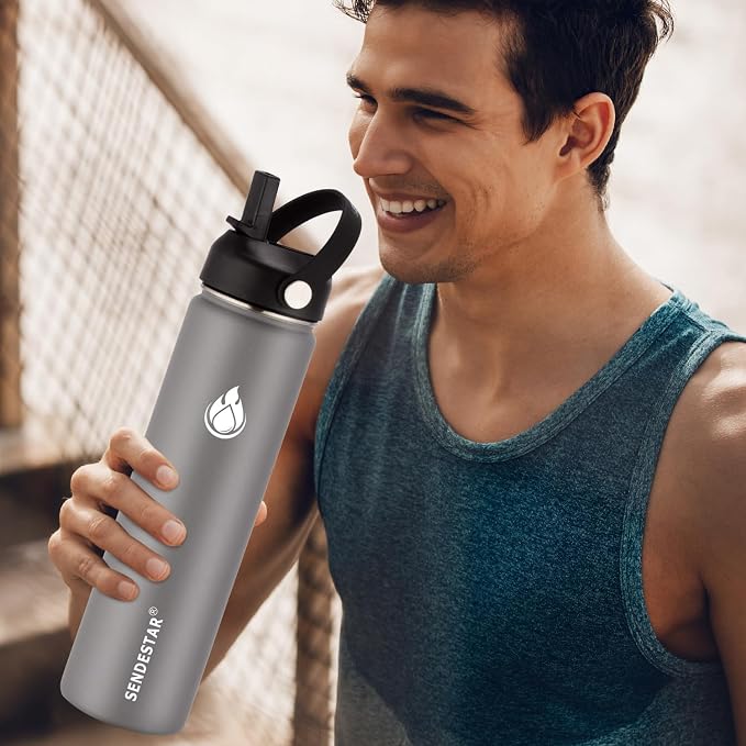 SENDESTAR Stainless Steel Water Bottle, Wide Mouth 32 oz Water Bottle - Image 4