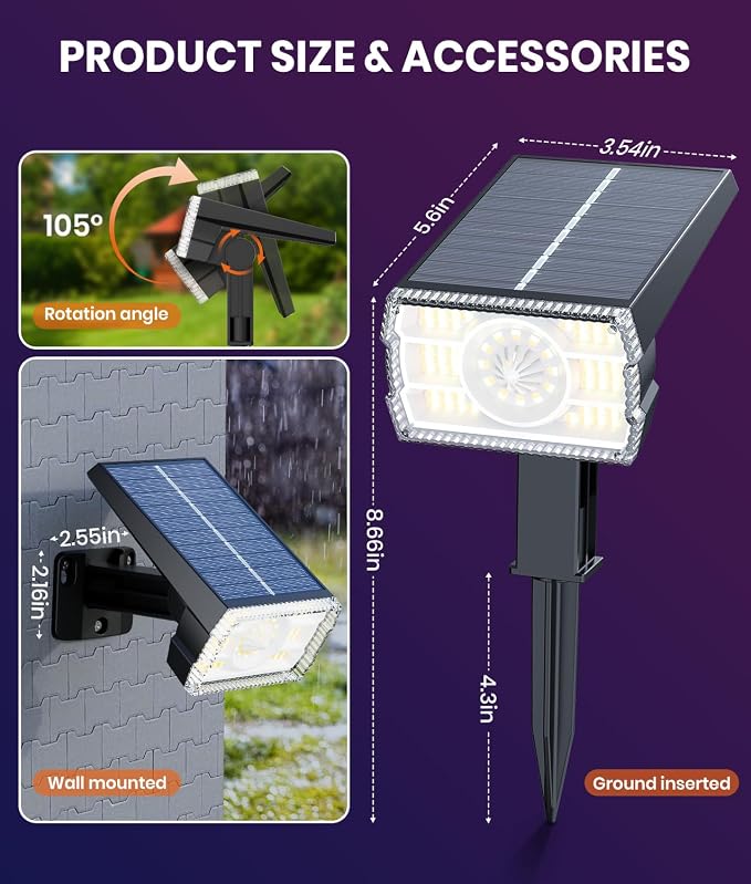 12 Pack - Solar Christmas Lights Outdoor Waterproof, 6 Color Changing - Image 5