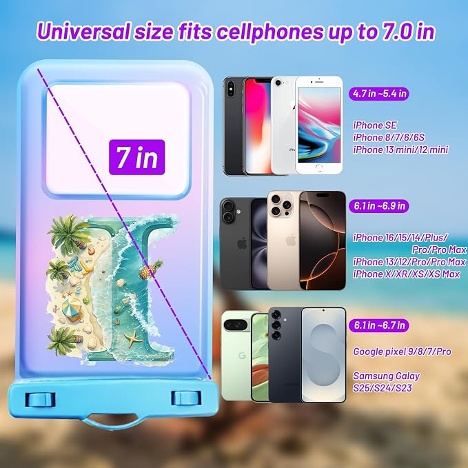 Personalized Initial Waterproof Phone Pouch Case - Image 2