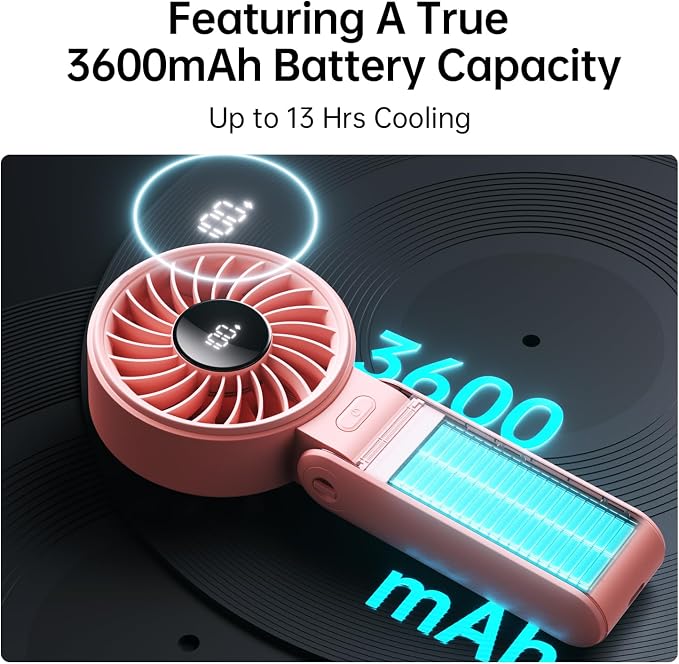 JISULIFE Handheld Fan Life7 – Ultimate Flexibility: Wide & Strong Airflow - Image 4