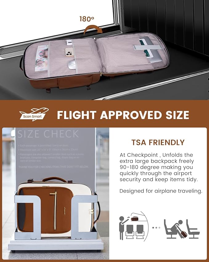 LOVEVOOK 50L Travel Backpack for Women & Men, Airline Approved Carry On Luggage - Image 2