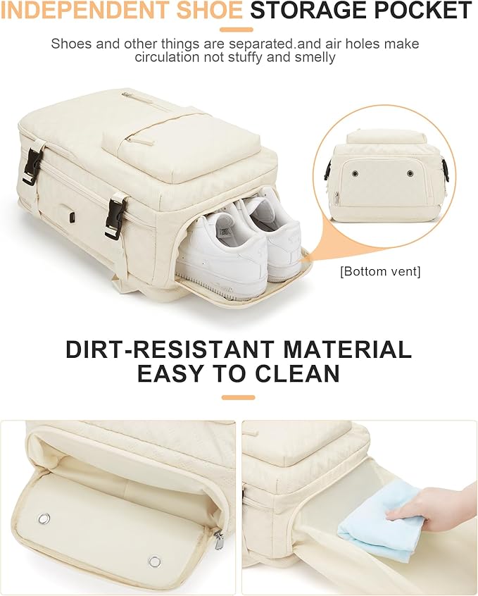 WONHOX Large Travel Backpack Carry on Flight Approved Laptop Work Business - Image 5