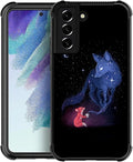 for Samsung Galaxy S22 Case, Galaxy Fox Wolf Pattern Graphic Design Girl Boy by FKBRCL4U