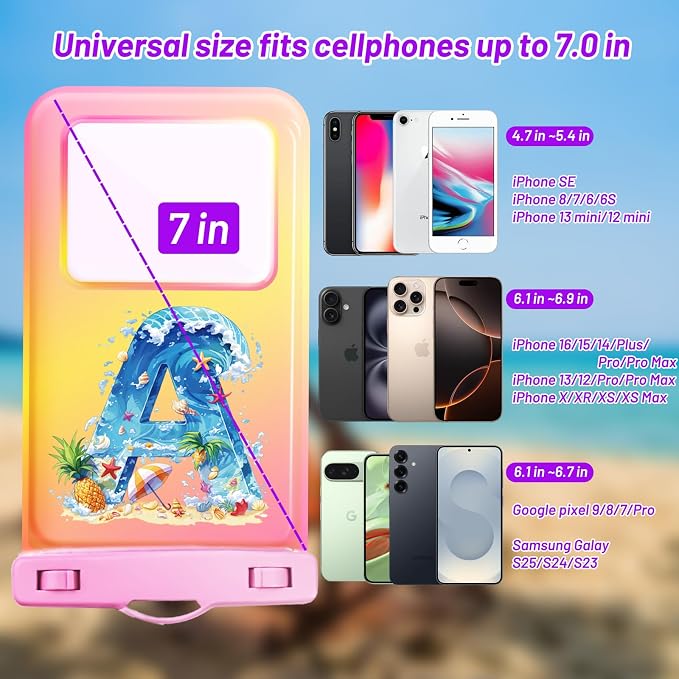Personalized Initial Waterproof Phone Pouch Case - Image 2