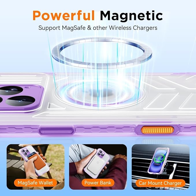 WIFORT for iPhone 16 Pro Waterproof Case, Fit for Magsafe Full Body Magnetic - Image 4