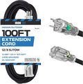 Iron Forge Cable 12 Gauge Outdoor Extension Cord 100 Ft, SJTOW 12/3 Heavy Duty by IronForgeCable