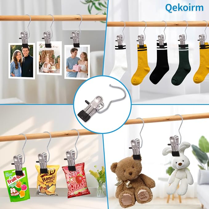 30 Pack Heavy Hanger Clips for Closet, Laundry Hooks Hanging Clips with - Image 6