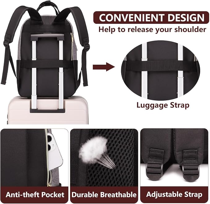 Laptop Backpack for Women Work Bag: College Backpacks 17.3 Inch - Image 5