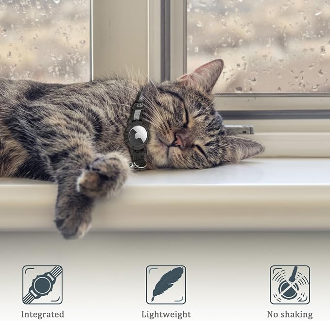 Reflective AirTag Cat Collar, Integrated Cat Tracker Collar - Image 4