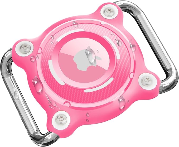 Waterproof Dog Collar Holder for Airtag Pink – Ultra-Durable, Shockproof Case by HASSLICKIT