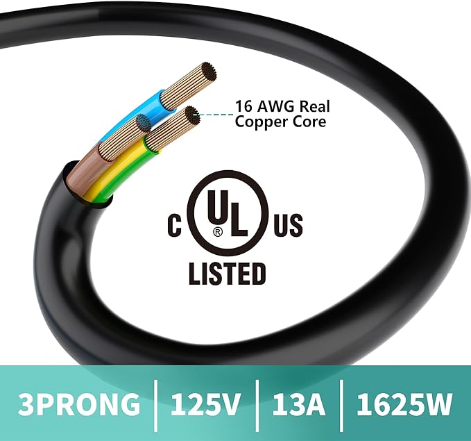 2 Way Power Extension Cord Splitter 20 Ft Total-3 Prong 1 to 2 Extension Cord - Image 7