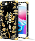Compatible with iPhone 8 7 SE Case, Shine Gold Rose Luxury Golden Decoration by Unknown