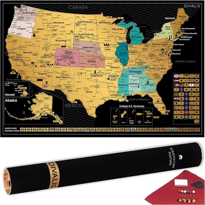 Detailed Scratch off USA Map by Divalis