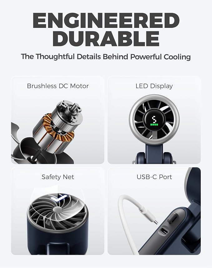 Diveblues Portable Handheld Turbo Fan, 5 Gear Wind, Battery Operated, 3 IN 1 - Image 7