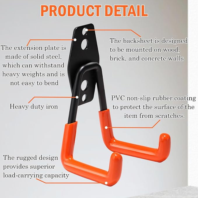 vivicreate 10 Pack Garage Hooks Heavy Duty Wall Mount Utility Storage Hooks - Image 4