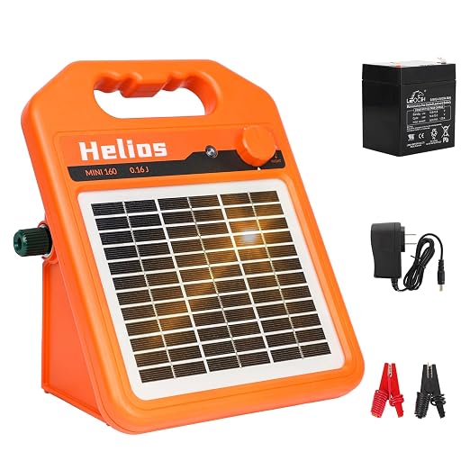 MINI160 2 Miles Solar Fence Charger, 0.16 Joule Solar Electric Fence Charger by ANDMON