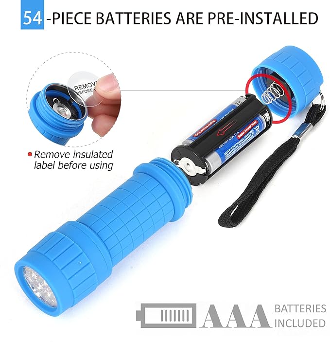 FASTPRO 18-Pack, 9-LED Mini Flashlight Set, AAA Batteries are Included and - Image 5