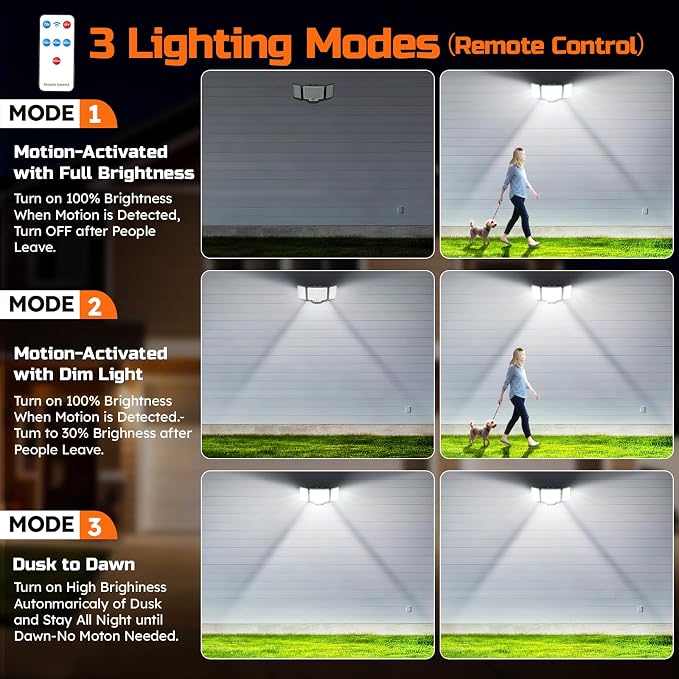 CLAONER 20W 3000LM LED Security Motion Sensor Outdoor Floodlights, 6500K - Image 5