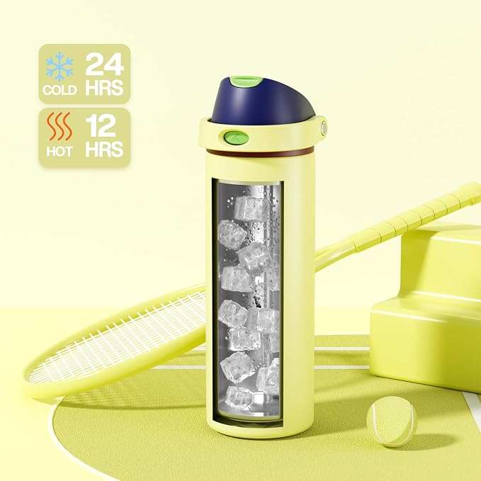 POWCAN 24 oz Insulated Stainless Steel Water Bottle: 2-in-1 Push-Button Spout & - Image 3
