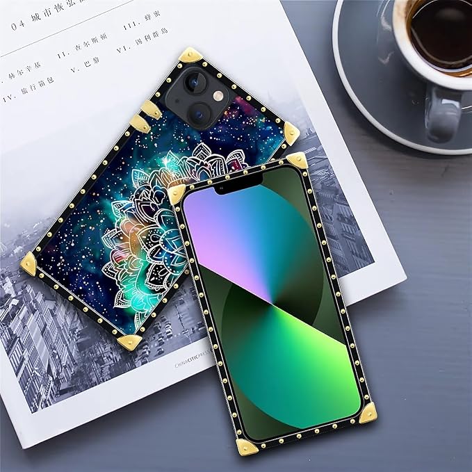 Compatible with iPhone 13 Case, Starry Sky Colourful Mandala Luxury Golden - Image 6