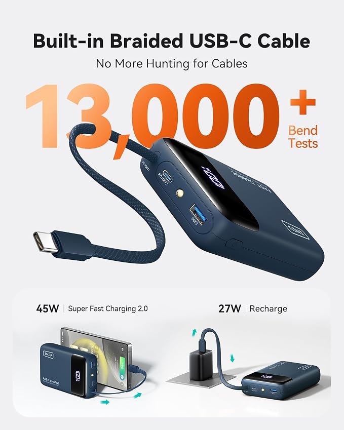 INIU 20000mAh Power Bank, Small Portable Charger, 45W PD Fast Charging Battery - Image 5