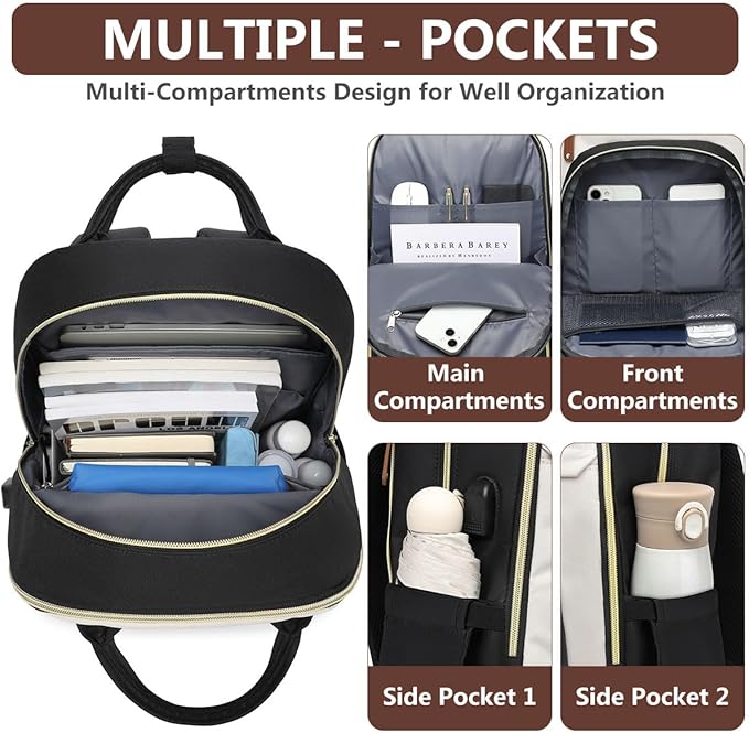 Laptop Backpack for Women Work Bookbag: 18 Inch College Backpacks - Image 3