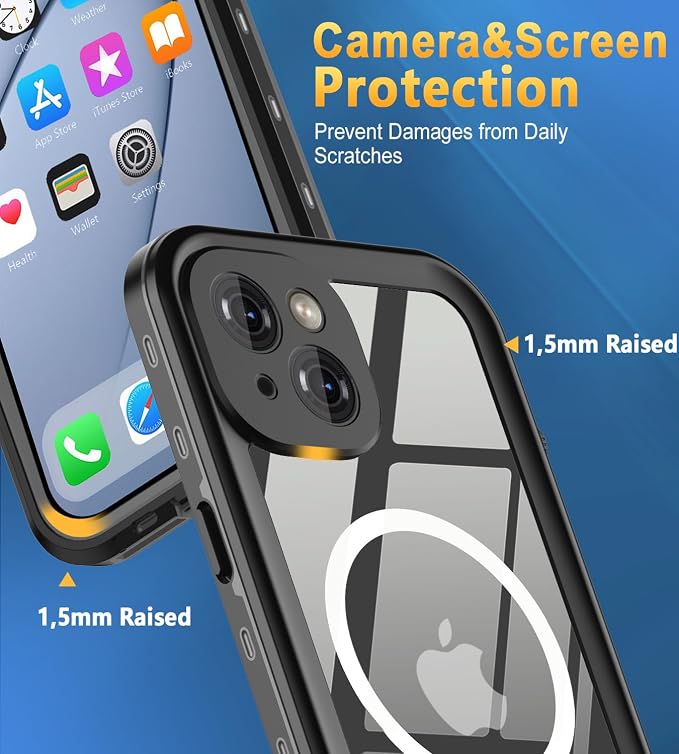Design for iPhone 14 Plus Case Waterproof, Full Body Underwater Dustproof - Image 3
