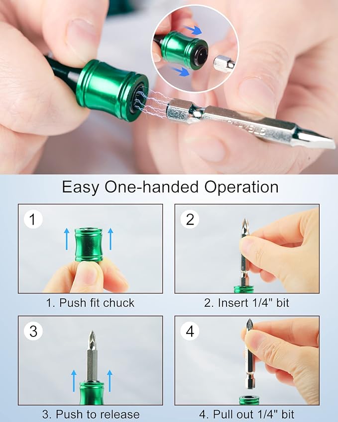 katerk 6 pcs 1/4 inch Hex Shank Aluminum Alloy Screwdriver Bits Holder - Image 5
