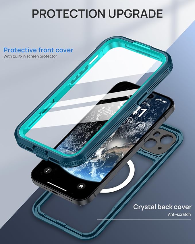 Lanhiem Magnetic for iPhone 15 Pro Case, IP68 Waterproof Dustproof Case - Image 6