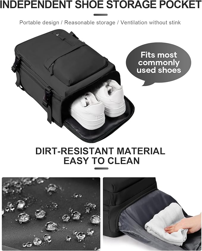 WONHOX Large Travel Backpack Carry on Flight Approved Laptop Work Business - Image 6