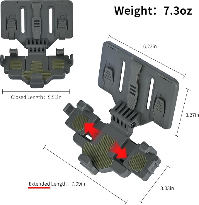 Tactical Gear Plate Carrier Vest Accessories, MOLLE Phone Chest Mount Holder - Image 9