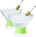 Cooling Martini Glasses Set of 2 – 10oz Freezer Gel Cocktail Cups – Double Wall by Khen