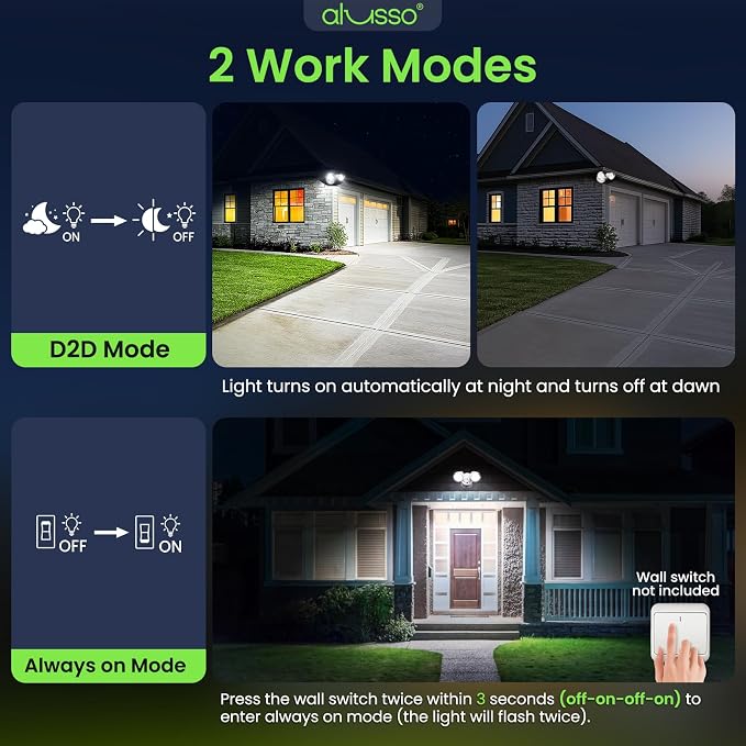 ALUSSO Dusk to Dawn Outdoor Lighting, 30W 3500LM Dusk Till Dawn Outdoor Light - Image 5