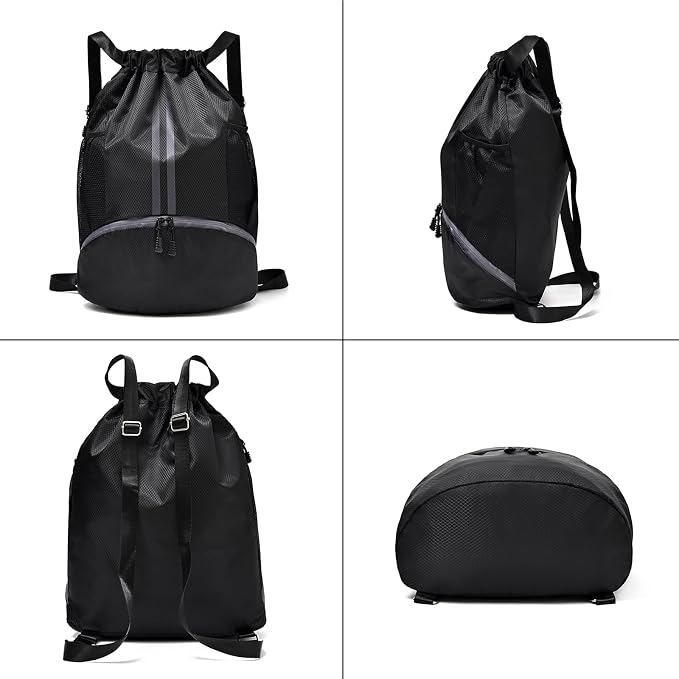 LOKAPEGY Black Drawstring Gym Bag - Image 3