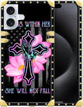 Compatible with iPhone 16 Case, Praying Cross Hands Luxury Golden Decoration by Unknown