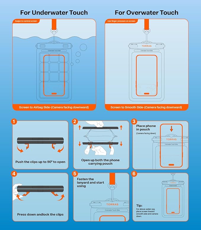 TORRAS IPX8 Waterproof Phone Pouch Floating, Underwater Screen Touchable - Image 9
