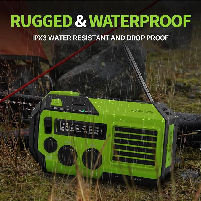 FosPower NOAA Emergency Weather Radio A6 19240mWh Portable Power Bank, - Image 6