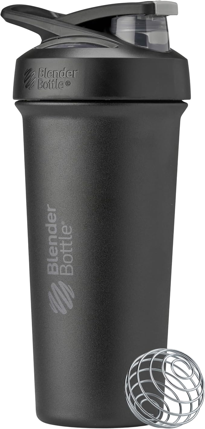 BlenderBottle Sport Sleek Shaker Cup Insulated Stainless Steel Water Bottle by BlenderBottle
