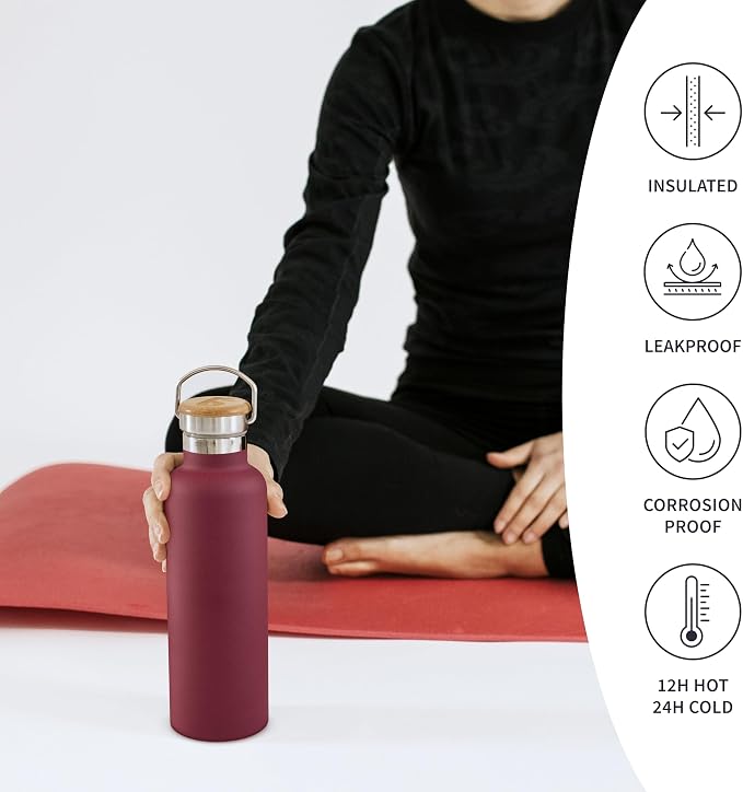 Bambaw 32 oz Water Bottle Insulated, Stainless Steel Water Bottle 32 oz - Image 3