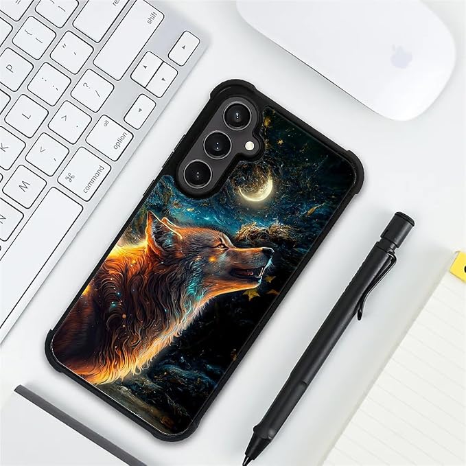 for Samsung Galaxy S23 FE Case, Star Cave Hungry Wolf Pattern Graphic Design - Image 7